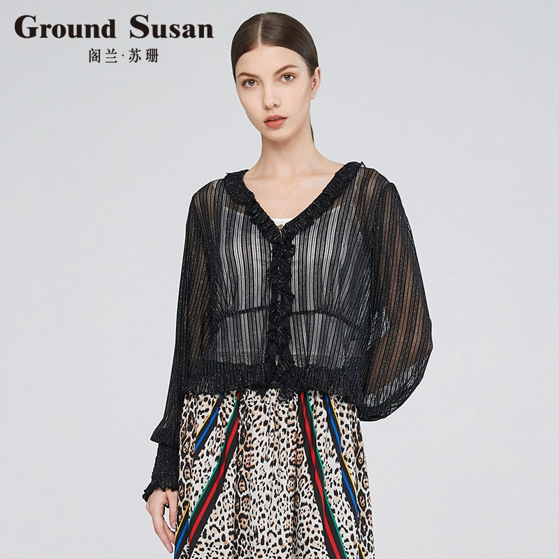 Ground Susan / Ge Lan Susan 2020 hè mới thời trang áo khoác dệt kim đơn giản 5194JB733 - Cardigan