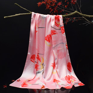 韩禾 Silky inkjet scarf, cloak