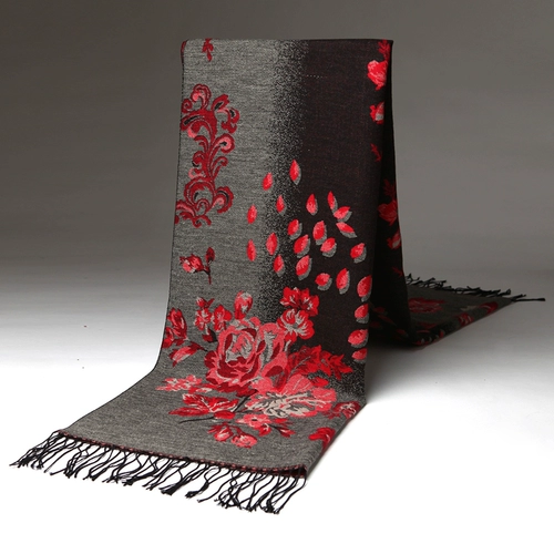 韩禾 Двусторонная демисезонная утепленная накидка, этнический классический шарф с кисточками, этнический стиль