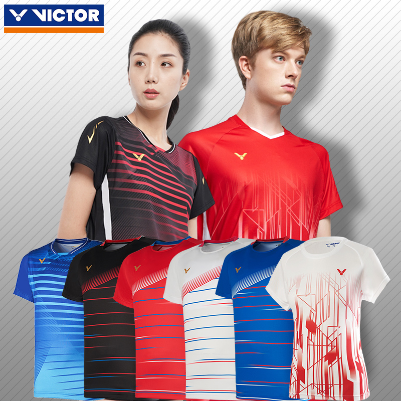 VICTOR victory badminton short sleeve T-shirt new men and women General Purpose Danish Malaysia Contest 00001