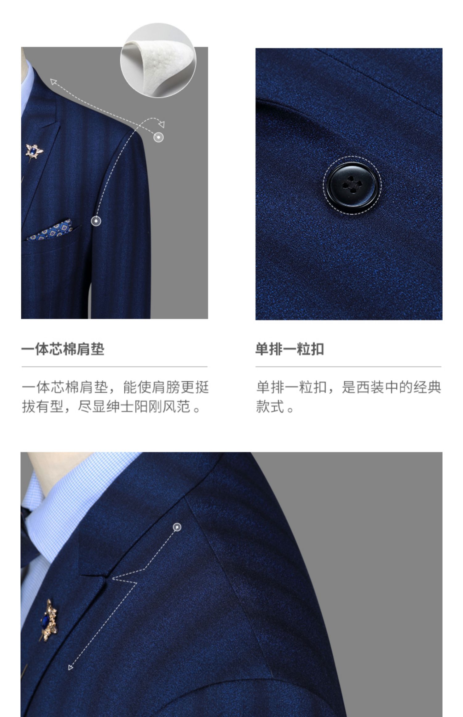 Jiyue Meng màu xanh sọc dày phù hợp với phù hợp với chú rể váy cưới ba mảnh kinh doanh cơ thể phương Tây - Suit phù hợp áo vest nam
