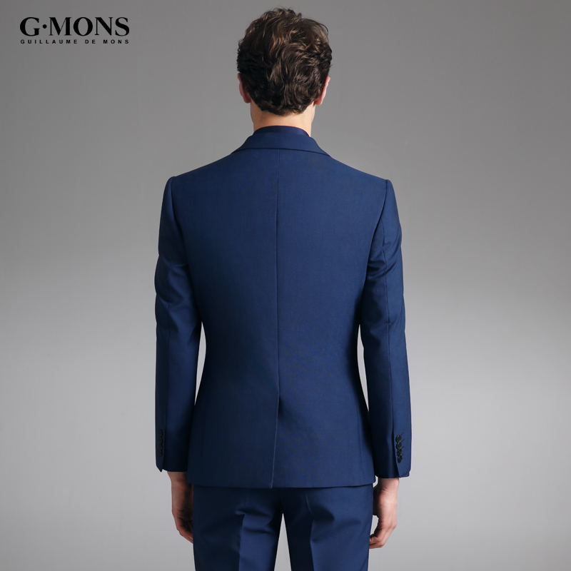 Suit phù hợp với nam giới phù hợp với ba mảnh kinh doanh váy cưới chú rể Hàn Quốc phiên bản của đồng xanh chuyên nghiệp váy