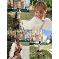 LIN CHAO ZHANG Rich LITTLE SISTER THREE-color Tuscan fur one-PIECE FUR COAT FEMALE