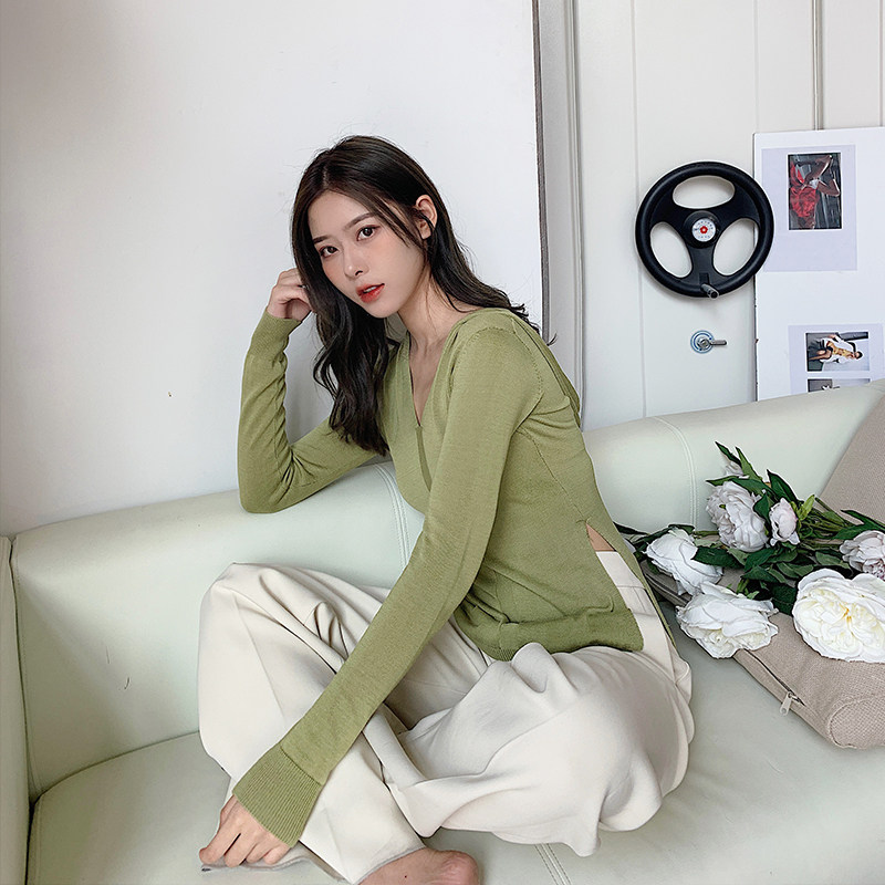 LIN CHAO ZHANG SLITS on both sides of the seven-color silk blend SLIM-fit waist hooded base shirt for WOMEN