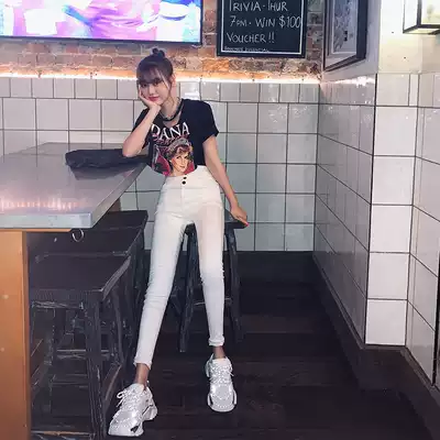 LIN CHAO ZHANG pants King return hip standard with tight waist head slightly high waist jeans