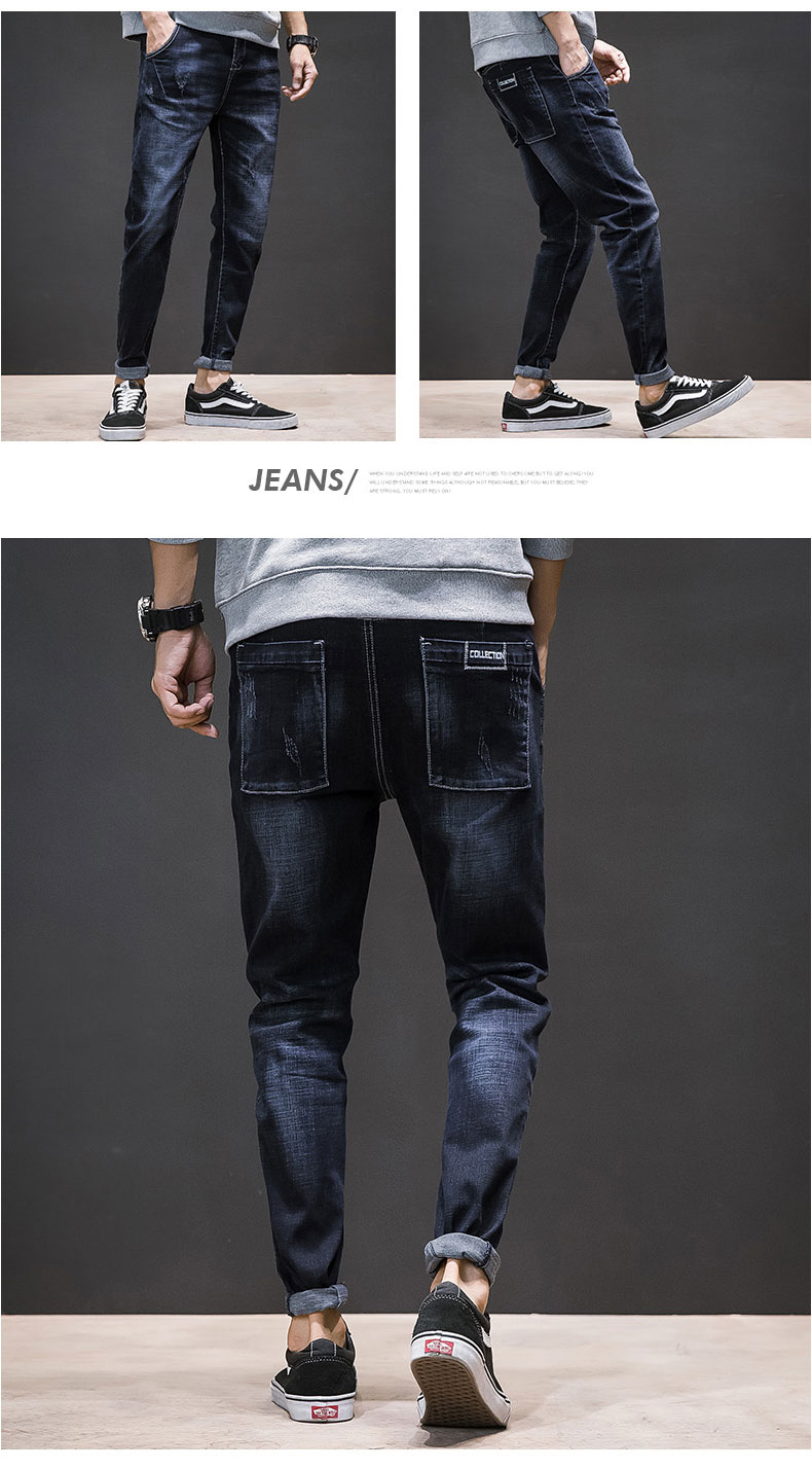 Mùa đông cộng với quần nhung dày cho nam Quần jeans phiên bản Hàn Quốc xu hướng 2018 mới Quần Harlan mặc quần ngoài rộng quần áo thể thao nam
