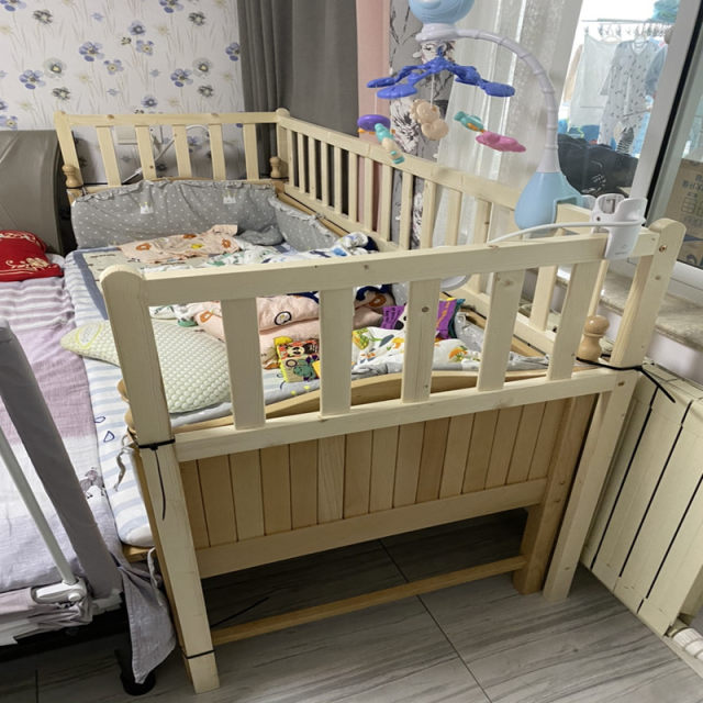 crib Customized BB bed guardrails heightening ລາງລົດໄຟນອນຂອງເດັກນ້ອຍ heightening guardrails ເດັກນ້ອຍໄມ້ແຂງ heightening poles ຮົ້ວ