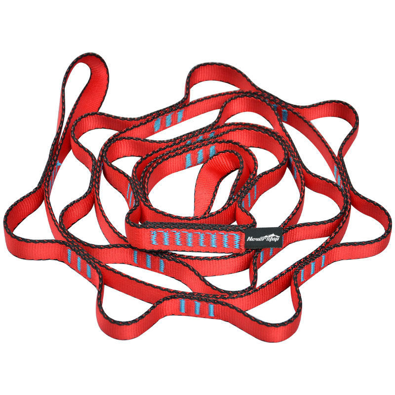 Outdoor mountain climbing chrysanthemum rope aerial yoga safety flat belt rope downhill wear-resistant flat belt ring equipment ring