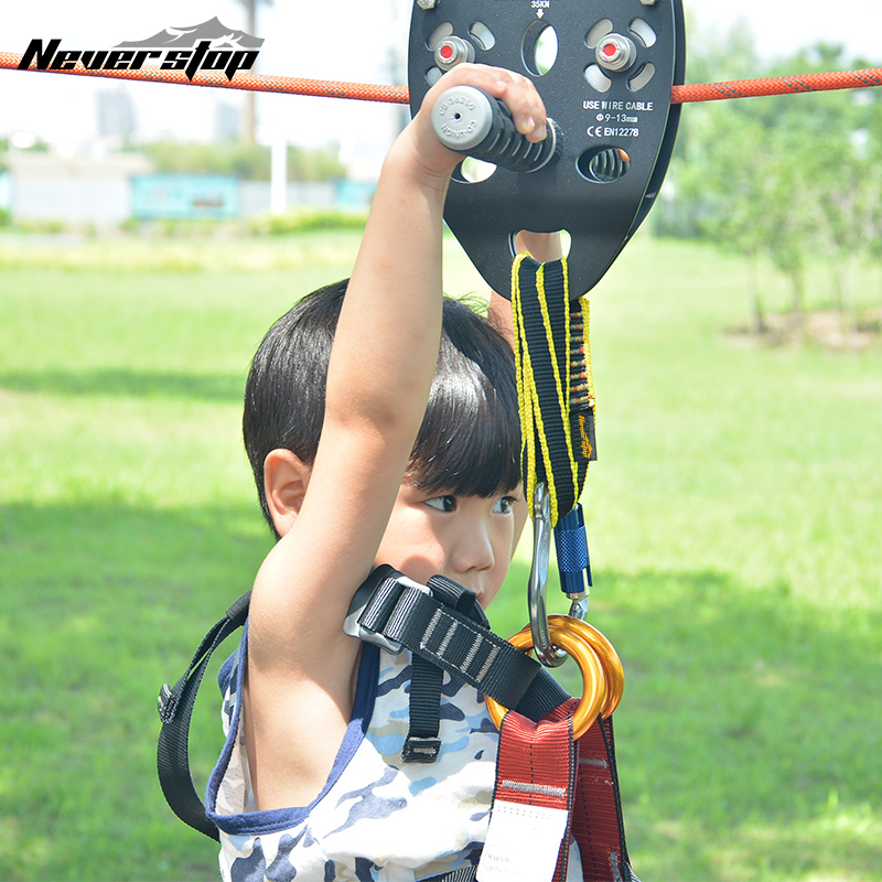 Zipline double zipline pulley set ropeway pulley high-altitude lifting transport equipment cross steel cable bearing