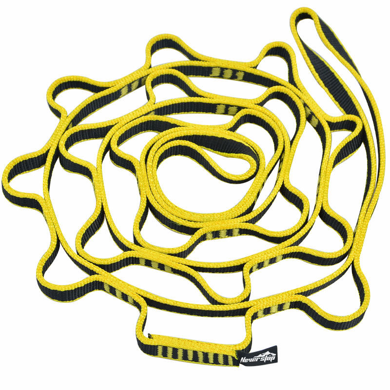Outdoor climbing climbing chrysanthemum rope aerial yoga safety flat belt rope downhill wear-resistant flat belt ring equipment ring