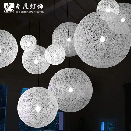 Hemp ball chandelier rattan ball bird's nest retro dining room rattan weave lamp personalized clothing store ins hemp rope rattan ball lamp