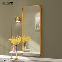 BOLEN golden light luxury ins Wind full body mirror sticker Wall Wall dressing mirror home bedroom fitting mirror hanging wall