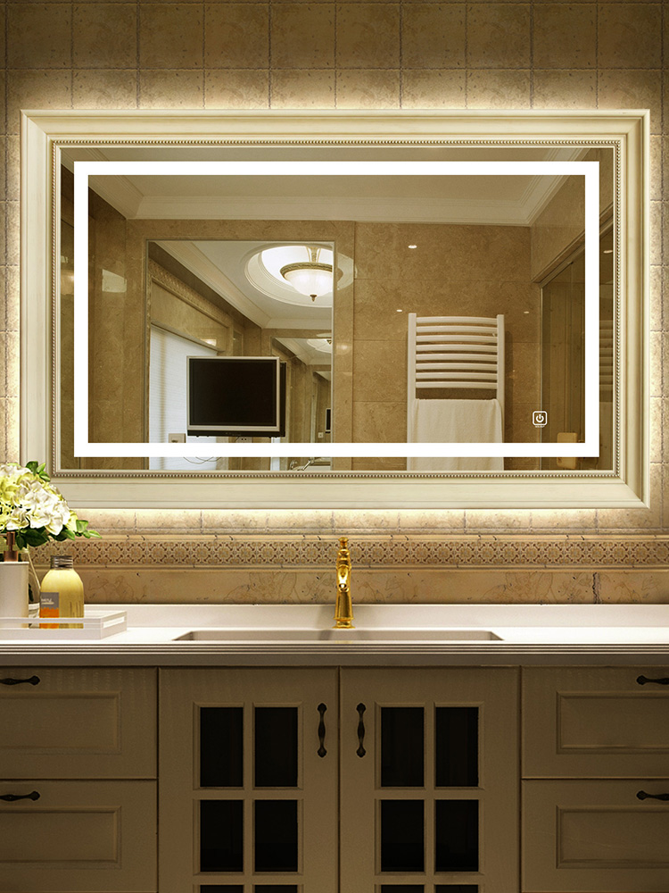 BOLEN American bathroom mirror Powder room mirror LED light mirror Bathroom mirror with light Retro wash table mirror