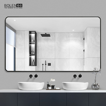 BOLEN Aluminum Alloy Bathroom Mirror Sticker Wall Toilet Mirror Hung Wall Washroom Dresser dresser Makeup Mirror