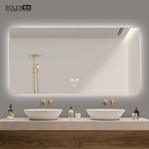 BOLEN smart bathroom mirror cosmetic mirror toilet mirror wall mounted LED light mirror touch screen toilet mirror