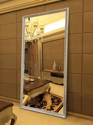 BOLEN European Solid Wood full-length full-length luo di jing wall-mounted mirror full-length minimalist mobile large mirror