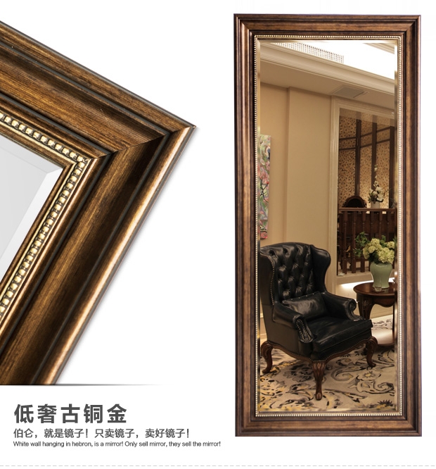 BOLEN Phong cách Mỹ mặc quần áo gương phù hợp với gương sàn gương retro cơ thể lớn cửa hàng quần áo gương - Gương gương lavabo