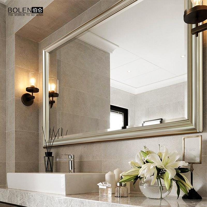 BOLEN American luxury bathroom mirror European simple bathroom cabinet mirror Wall-mounted waterproof toilet mirror