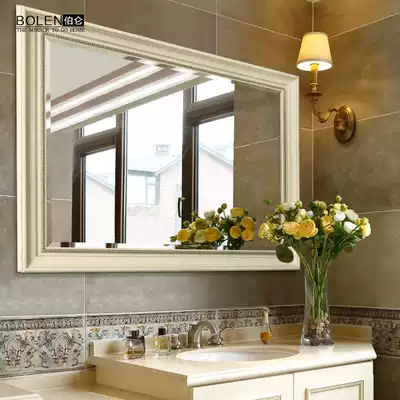 BOLEN European bathroom mirror waterproof bathroom cabinet mirror wall-mounted mirror American country dressing room mirror can be customized