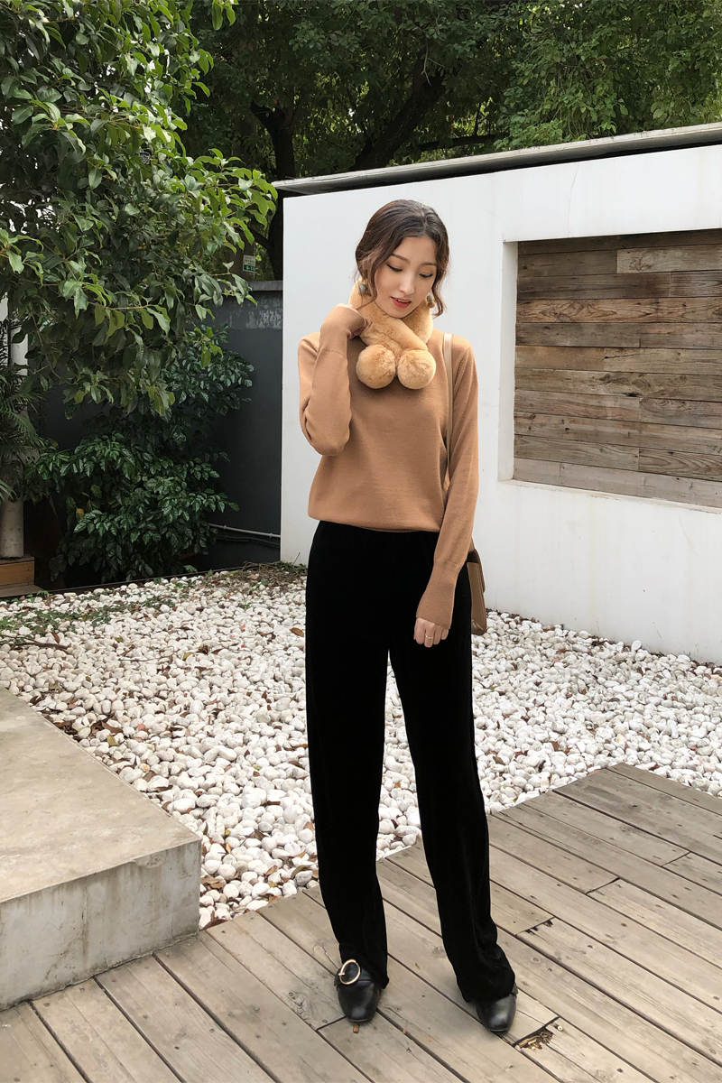 Li Dami đen trắng cao cổ áo thun dệt kim đan đáy áo sơ mi nữ dài tay mùa thu và mùa đông mặc áo len áo cổ lọ