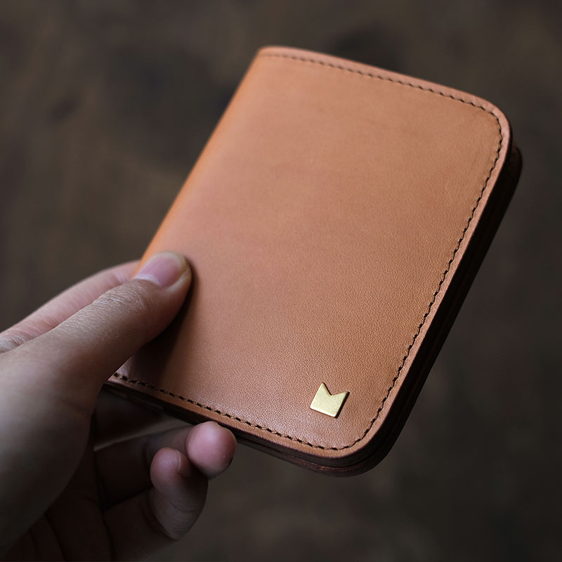 KONGLONGMOGU New Simple Retro-Tanned Buffalo Gifts Little Big Big Big Big Big Bit Clip Mini-Vertical Cardpack Wallet