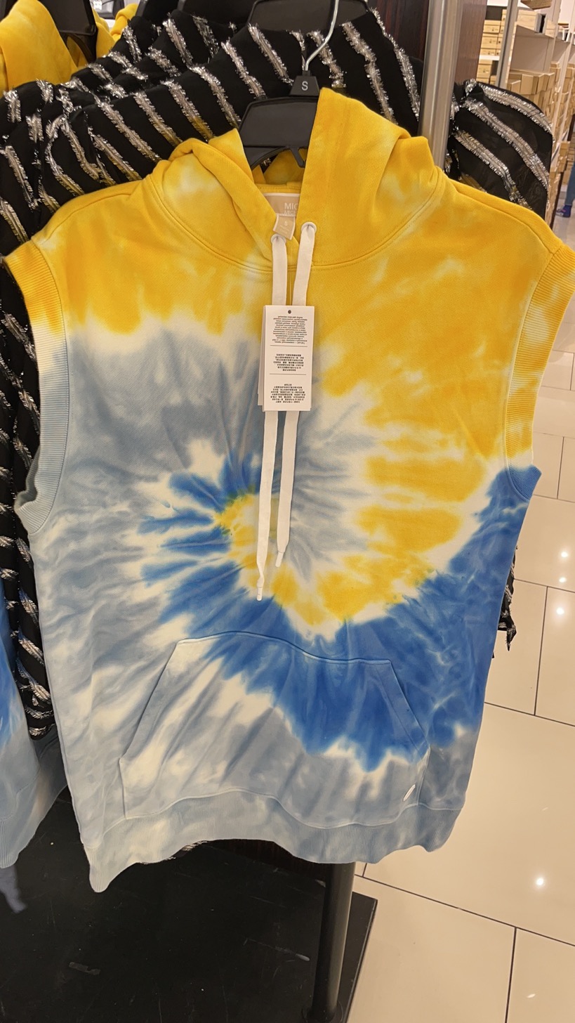 ISA USA MK Yellow Lanza dye with cap sleeveless ring cotton sweater-Taobao