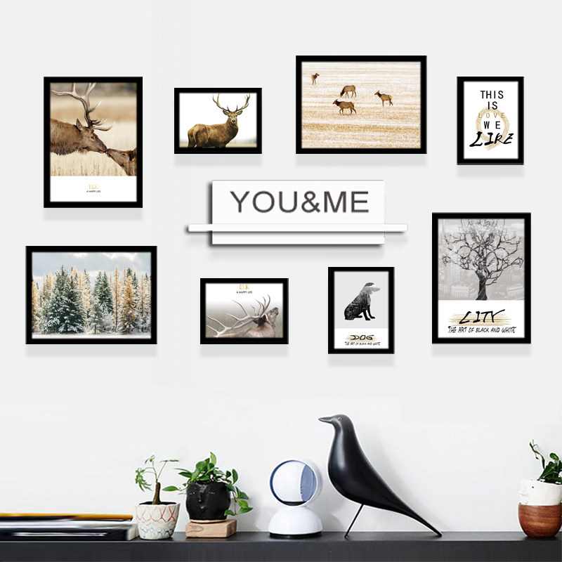 Apartment rental housesSimply Nordic photo frame photowall decoration bedroom room wall hanging painting