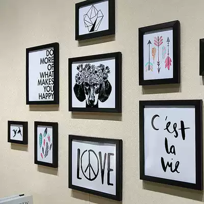 Black and white abstract decorative painting Modern simple Nordic style shop wall decoration creative hanging painting entrance corridor mural