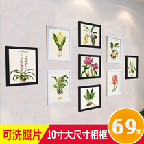 Bedroom bedside decoration painting living room background wall decoration hand-painted plants 10 inch frame painting Nordic style homestay hanging painting