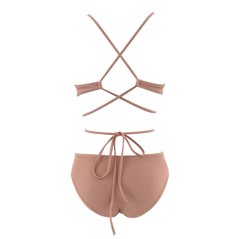Dayu swimsuit evening with sexy strap meat pink small chest split two-piece bikini swimsuit woman
