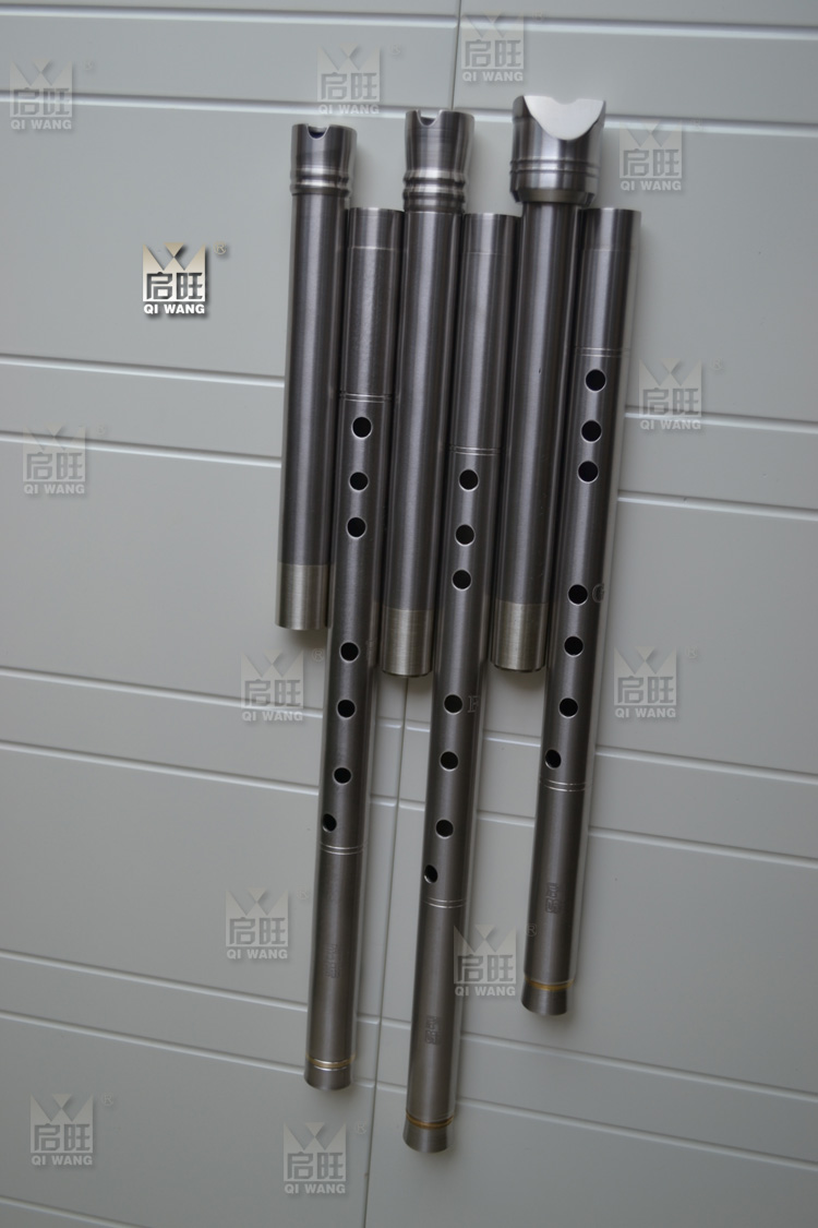 Qiwang Kết hợp Kim loại Thép Titan 箫 Bộ nhạc cụ Tangkou Shakuhachi Nanzhao Bộ ba lỗ thổi - Nhạc cụ dân tộc tấu sáo
