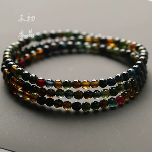 Темно-черный сахар Black Rose Bracelet Tourmaline для женщин 4-мм многоворот