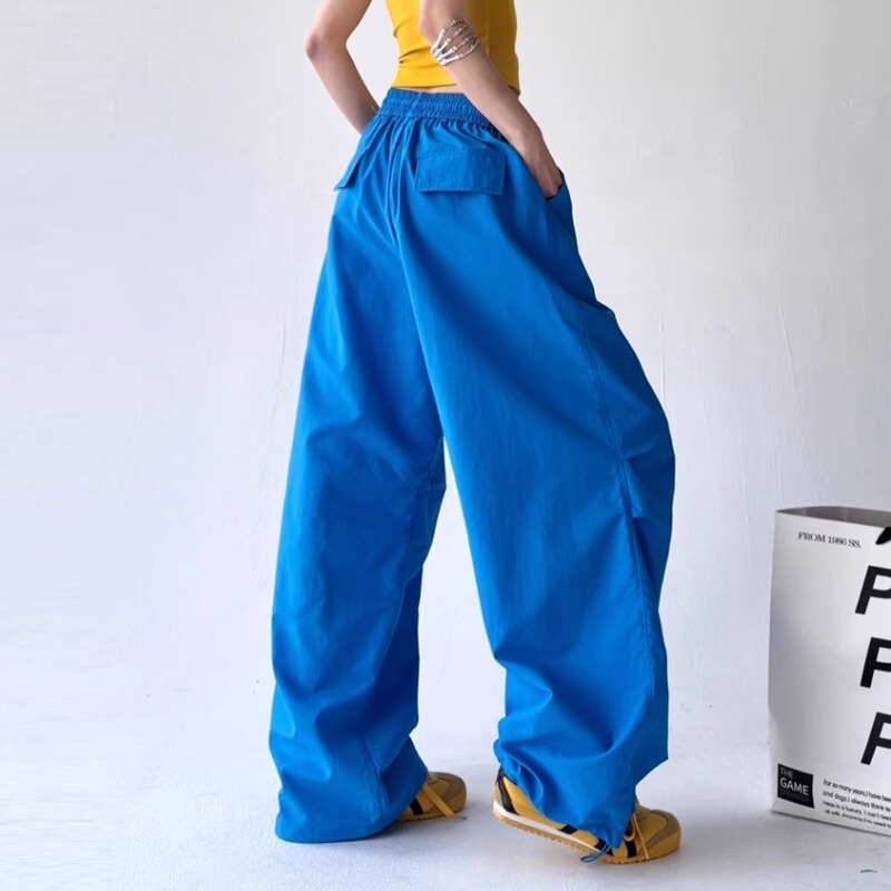 Ader American-Style Work Pants for Women 2026 Spring/Summer High-Waisted Parachute Pants Jazz Dance Slimming Casual Wide-Leg Pants