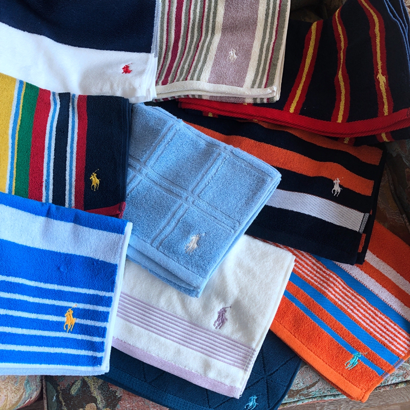 3 Pieces Free Shipping Export to Japan Pure Cotton Long Towel Face Towel All-Cotton Household Couple Absorbent Men's Embroidered Horse Logo Hand Towel