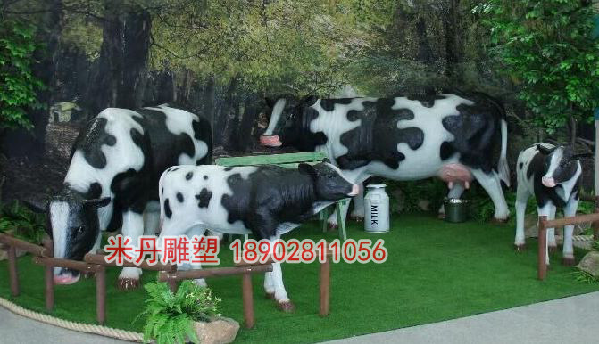 Cow sculpture model large-scale simulation cow model fiberglass animal sculpture outdoor craft decoration