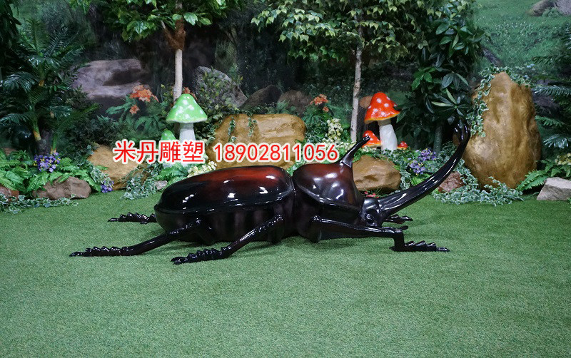 Unicorn beetle sculpture model fiberglass simulation insect sculpture model animal insect handicraft decoration