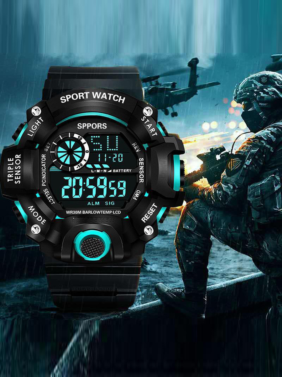 Internet Celebrity New Cool Multifunctional Sports Watch for Men and Women, Fashionable Trendy Model for Men, Student Fashion Luminous Watch