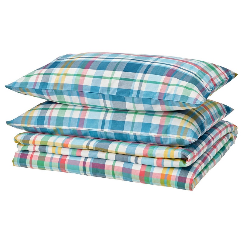 Ikea/Original Ikea Heggen Siona Limited Edition Colorful Checkered Duvet Cover and Pillowcase Special Offer, in Stock for Quick Sale
