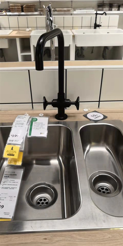 Ikea Genuine Gamlesjön Kitchen Faucet Black Brushed Metal Rotatable Mixing Valve