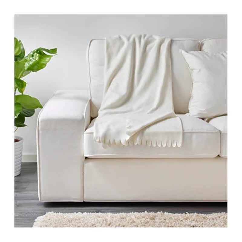 Bắc Âu IKEA Bao Lemai chăn giải trí, xám / trắng 130x170 cm sợi mua trong nước - Ném / Chăn chăn lông siêu nhẹ