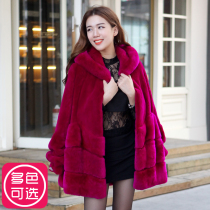 Whole leather Rex rabbit plush jacket winter 2021 New thickened fur integrated Rex rabbit hair coat high-end fur