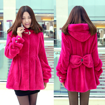 Rex Rabbit Fur Coat Womens whole leather Rex rabbit fluff 2021 autumn and winter New long Korean womens leather
