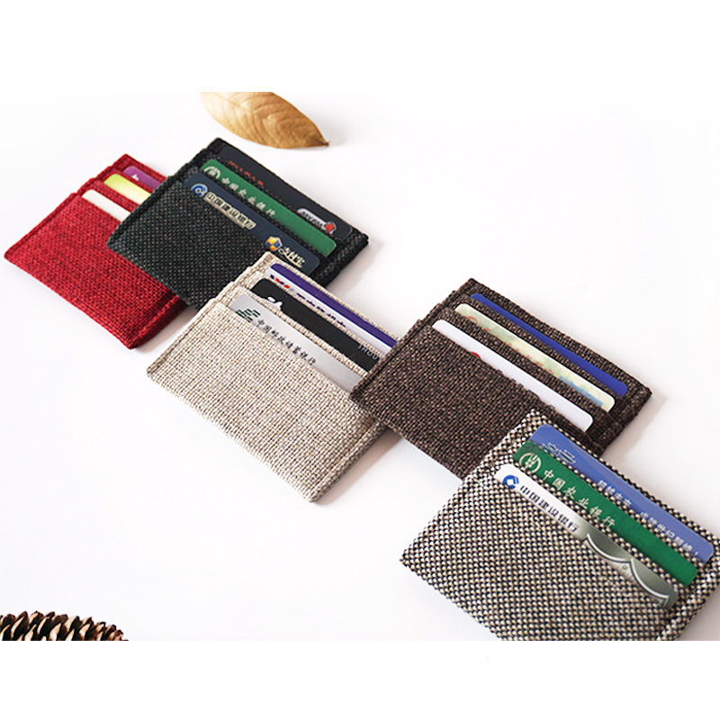 Cloth Palau Town Original Handmade Cotton Linen Canvas Ultra Slim Document Financial Cardholder wallet wallet small card for men and women