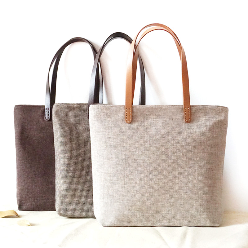 Original handmade plain cloth bag women's single shoulder special bag retro art cotton linen light casual 100 lap large capacity cloth bag