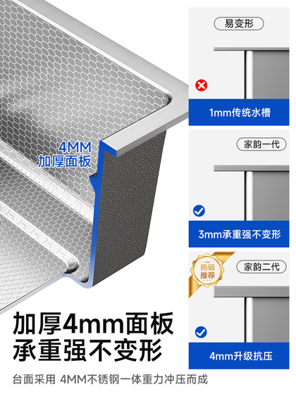 Kitchen Sink Large Single Bowl 304 Stainless Steel Dishwashing Sink Thickened Undermount Basin Household Vegetable Washing Sink