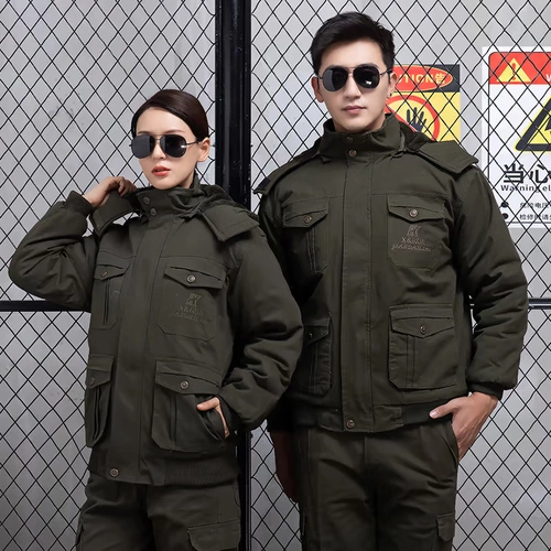 Зимний дорожный камуфляжный утепленный износостойкий хлопковый пуховик для работы