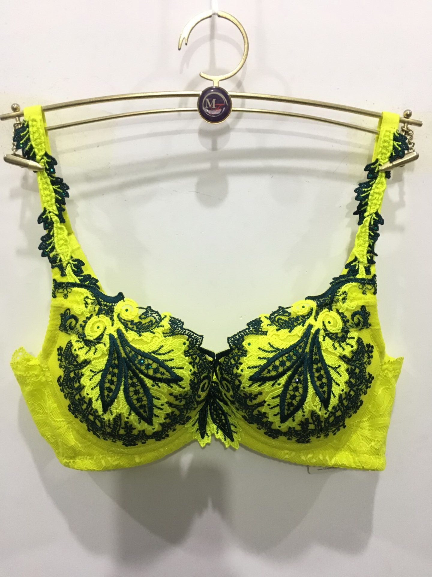 Ives Love Affair emerald flower Embroidery Embroidered Thin with Comfortable Bra 10840453 Second Half Price