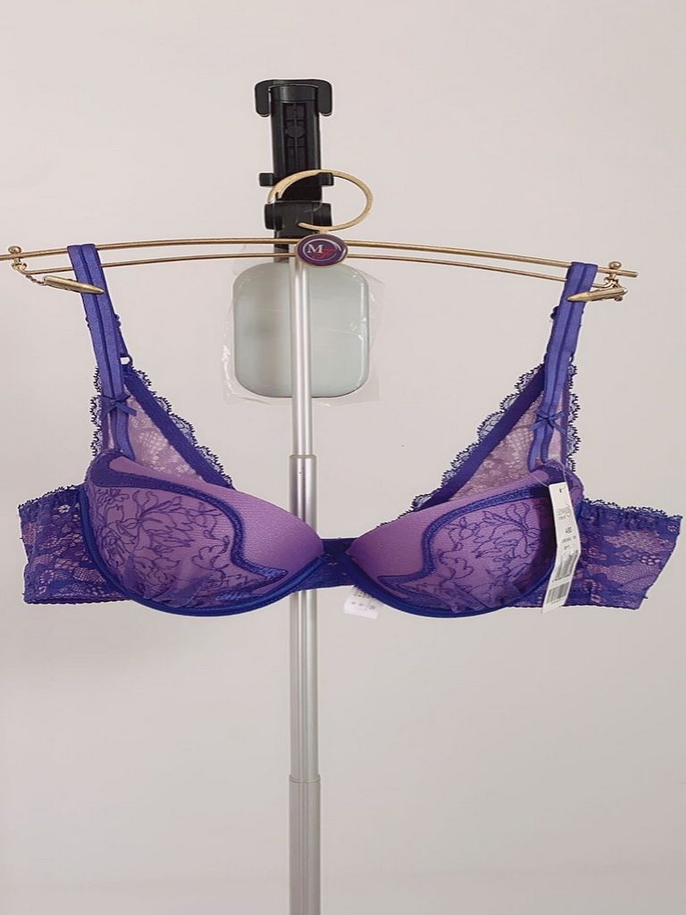 Ives spring and summer new women's beautiful back can be inserted in the thin embroidery gathered sexy small bra 10810436