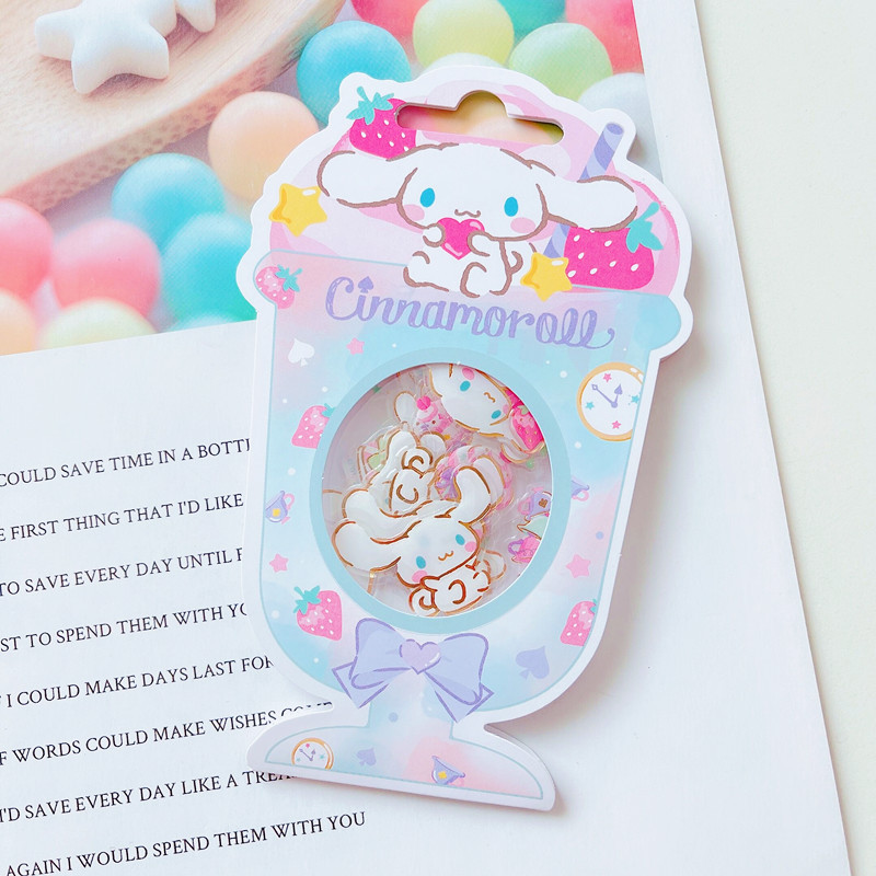 Yuguigou 24 PiecesCartoon Merlot Gemini ins Girlish heart Hand account album decorate Stickers diy children crystal Stickers jelly
