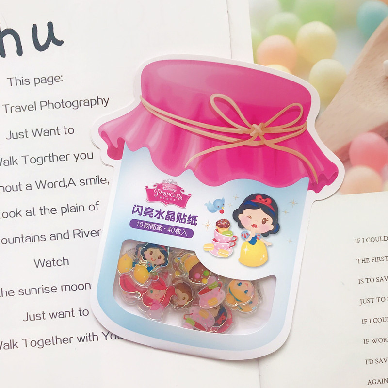 40 Princess HoneypotsCartoon Merlot Gemini ins Girlish heart Hand account album decorate Stickers diy children crystal Stickers jelly